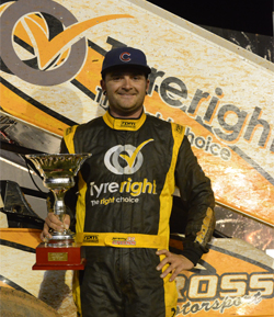 Cross win final Sprintcar Feature Sydney Speedway 2012/13