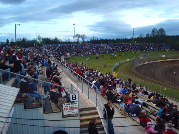 Waiting for the action at Skagit Speedway